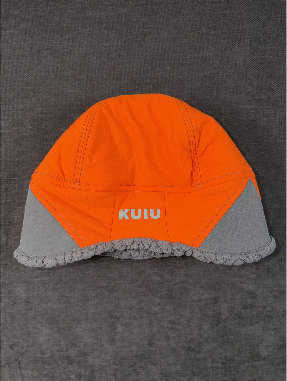 Kuiu XL Kenai Beanie Blaze Orange and Gray Insulated Fleece-Lined Hat